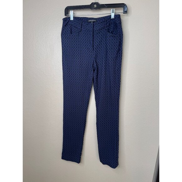Mario Serrani Italy Womens Navy Geometric Pattern Womens Pants 4 rayon‎ - Picture 2 of 7